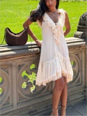 Zara Ruffle-Trim Mini Dress